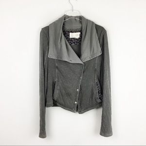 Saturday Sunday | Gray Snap Drape neck Sweater | M